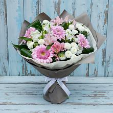 Букет цветов из:  Герберы, Альстромерии и Хризантемы #REPLACE_PRED# Поселке имени Морозова
