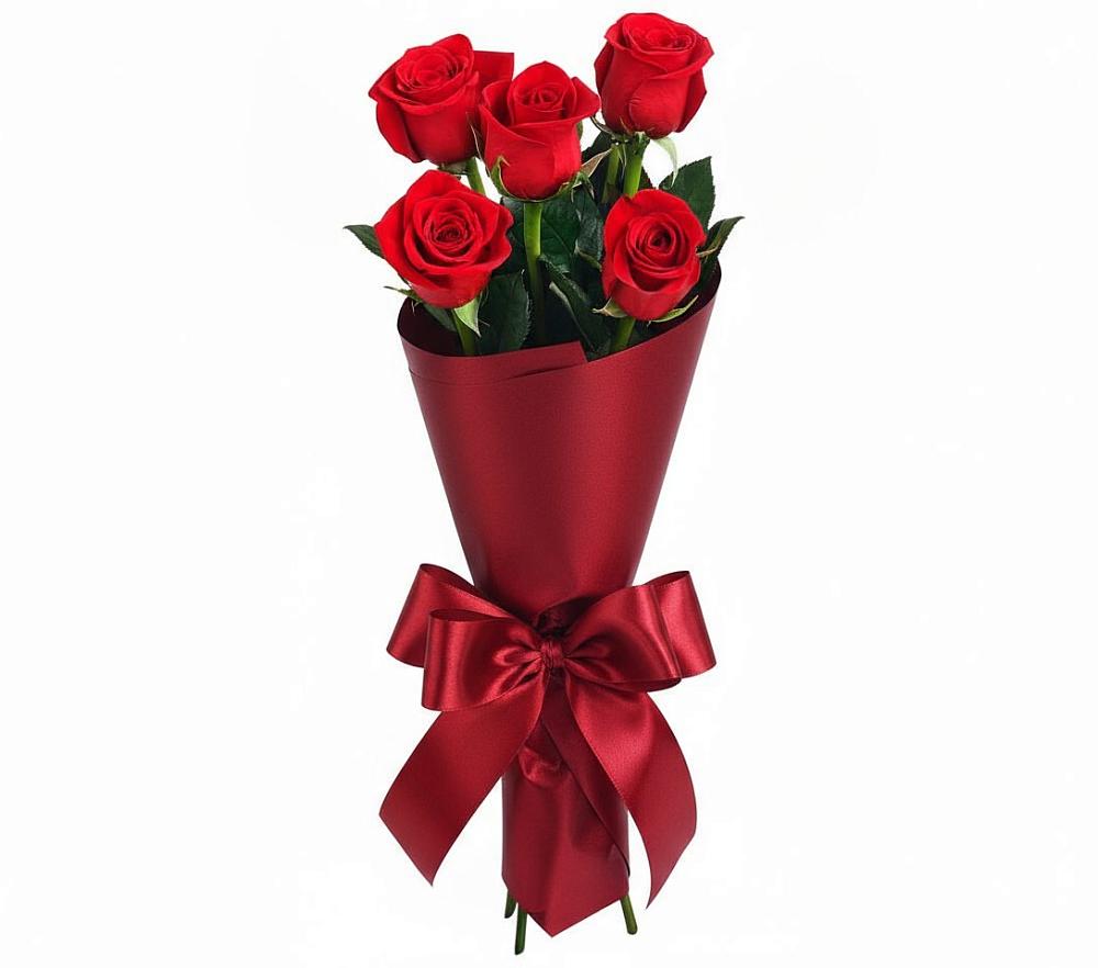 Букет 5 Красных роз Эдлесс Лав в Поселке имени Морозова