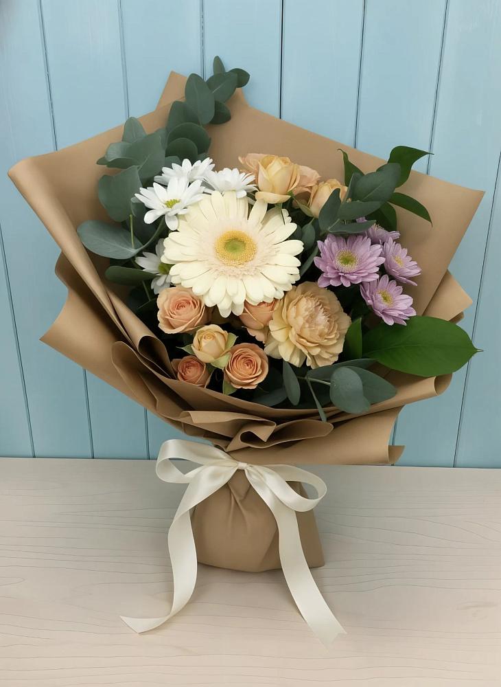 Букет цветов из: Герберы и Хризантемы в Поселке имени Морозова