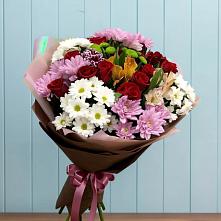 Букет цветов из:  Розы, Хризантемы и Альстромерии в Поселке имени Морозова