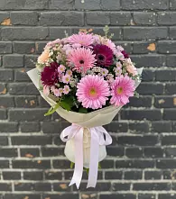 Букет цветов из:  Герберы и Хризантемы #REPLACE_PRED# Поселке имени Морозова