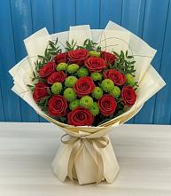 Букет цветов из:  Розы и Хризантемы #REPLACE_PRED# Поселке имени Морозова