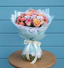 Букет цветов из:  Хризантемы и Розы в Поселке имени Морозова