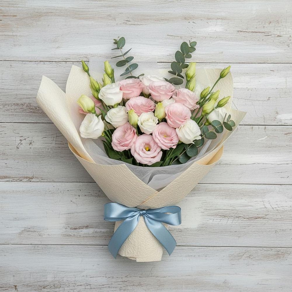 Букет цветов из: Лизиантусы в Поселке имени Морозова